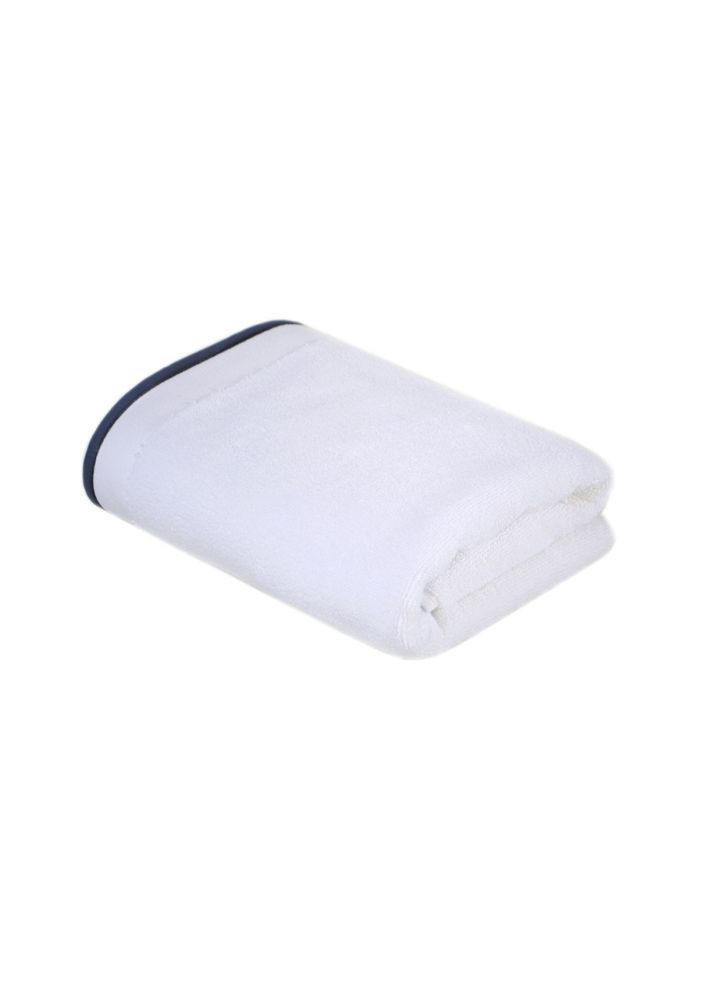 Полотенце махровое Liana lacivert с синим кантом 100*150 Penelope белый