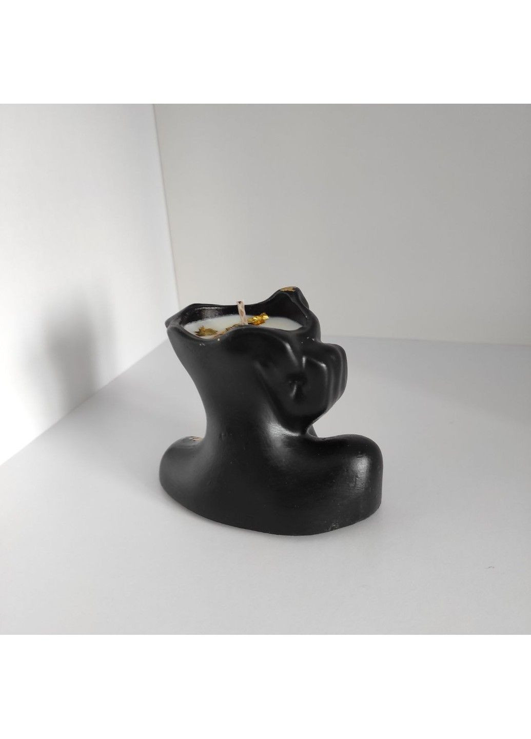 Кашпо-свічка Леді чорна з поталлю (гніт нитка) Trensi (278234619)