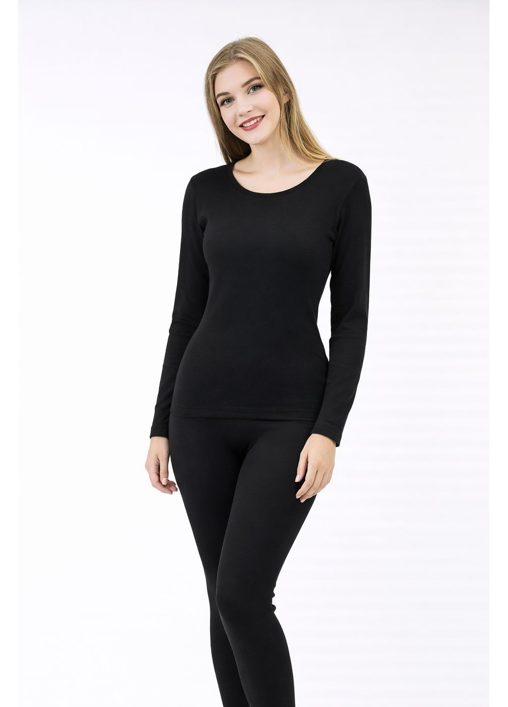 Жіночий теплий комплект термобілизни (кофта та штани) чорний Indena (371918540)