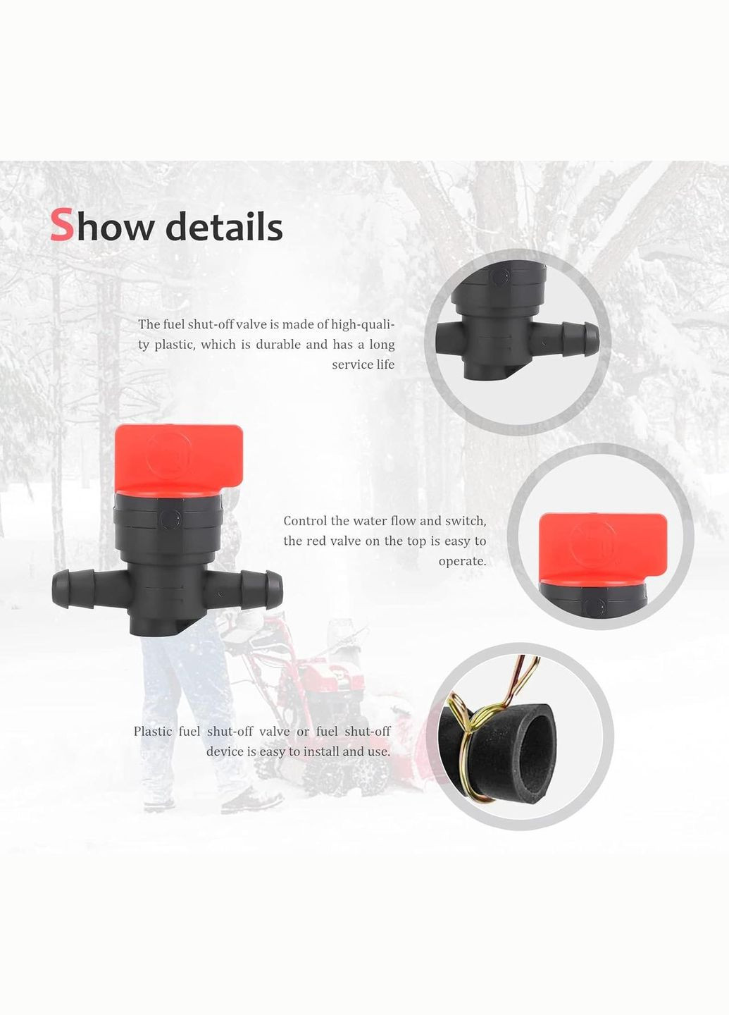 Пластиковий бензиновий кран 7 шт для 1/4 дюймового шланга з хомутами No Brand (303427641)