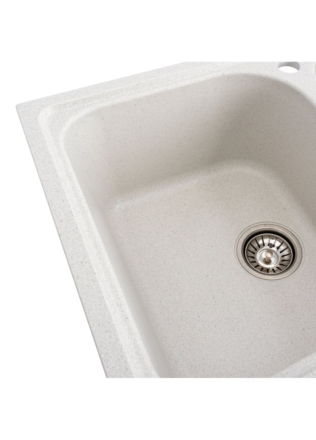 Гранитная мойка для кухни 7950 Equatoria матовая Белая в точку Valeso (358059952)
