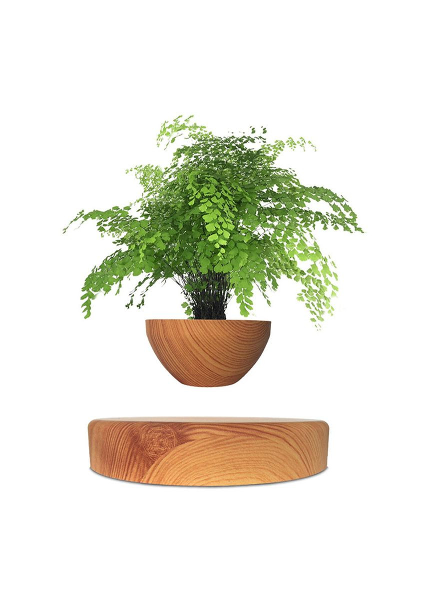 Магнітний левітаційний горщик для рослин HCNT Magnetic Levitating Pot Wood Grain No Brand M10-PS (345105639)