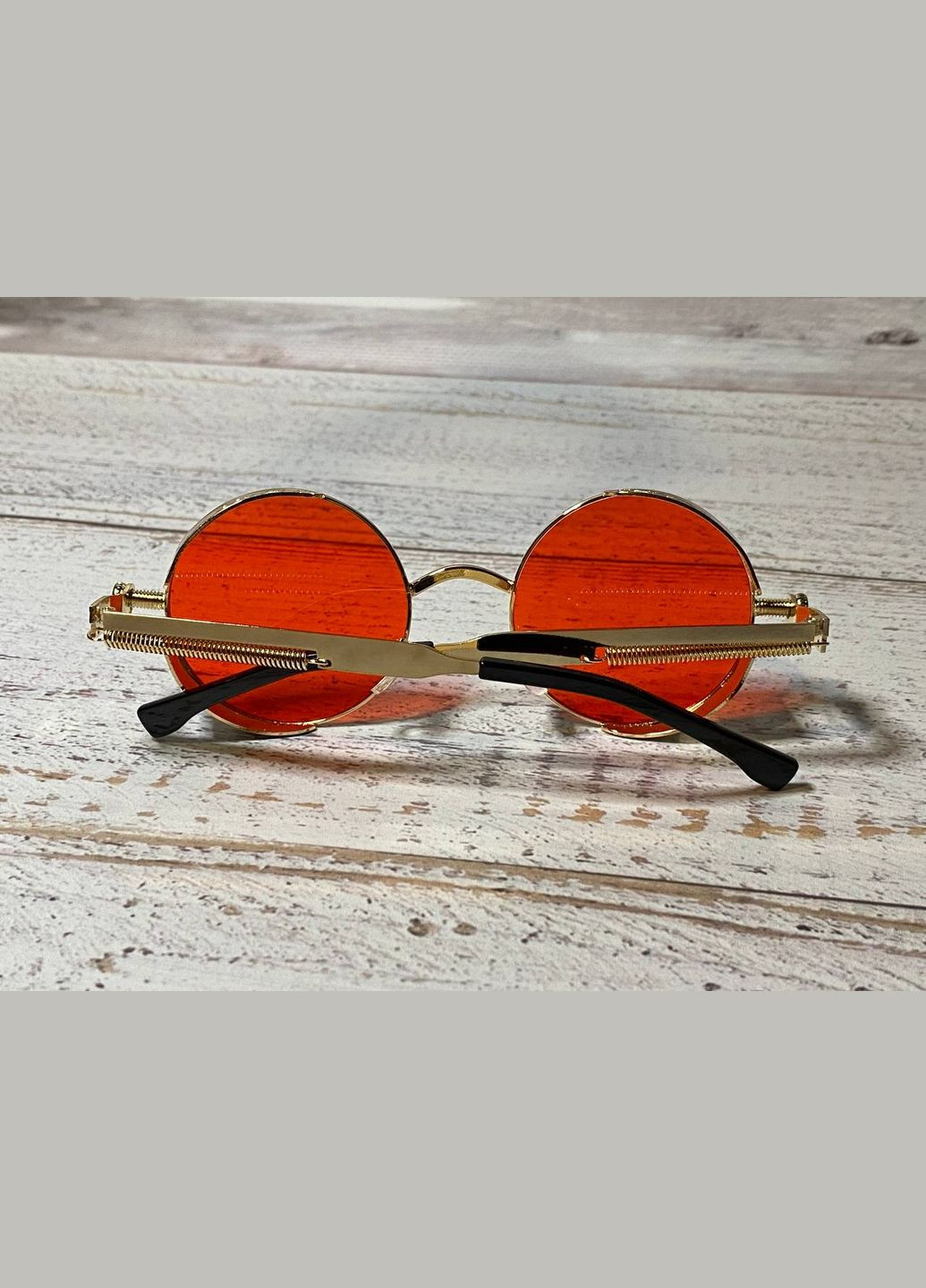 Очки имиджевые солнцезащитные круглые винтажные красный унисекс LIGHT (315889437)