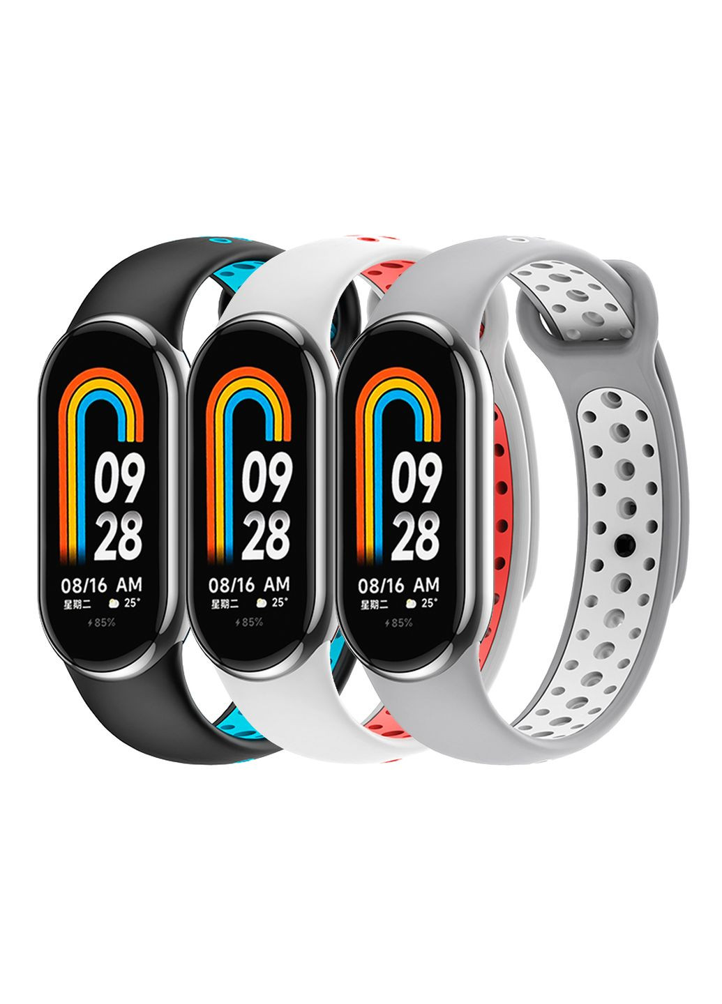 Ремінець для Xiaomi Mi Band 8/9/10 Black/White No Brand Xiaomi Smart Band 10,Xiaomi Smart Band 8,Xiaomi Smart Band 9 (340913320)
