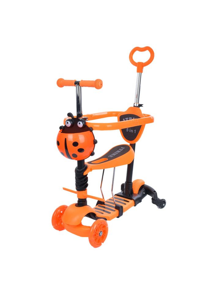 Самокат дитячий 3-х колісний 5 в 1 помаранчевий для дітей від 3 років iTrike (368755945)