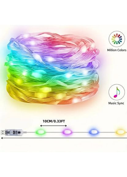 Розумні світлодіодні гірлянди з керуванням через додаток и пульт RT-10M No Brand (368786019)