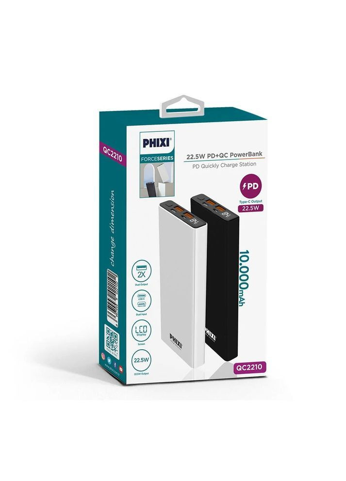 Павербанк Phixi 10000 mAh быстрая зарядка No Brand (365816316)