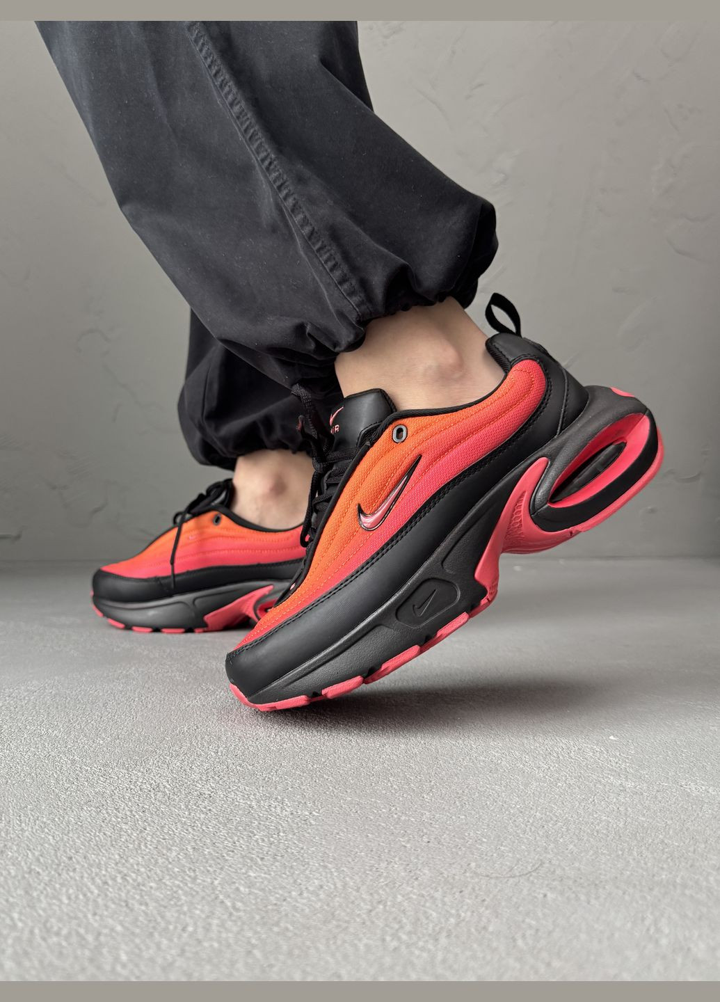 Червоні Осінні кросівки чоловічі і жіночі nike air max portal red black | найк аір макс портал червоні чорні No Brand