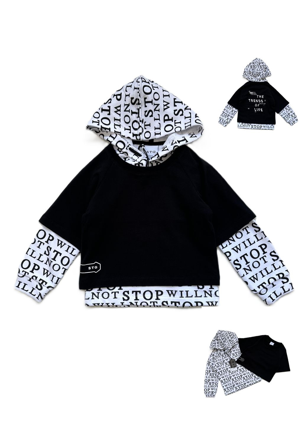 Костюм для мальчика STG248-STG240 шорты + двойное худые черно-белый Street Gang (332184484)