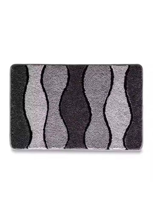 Коврик для ванной и душа коврик для ног в ванную комнату,микрофибра,атискользящий 50х80 см,серые волны No Brand (346531652)