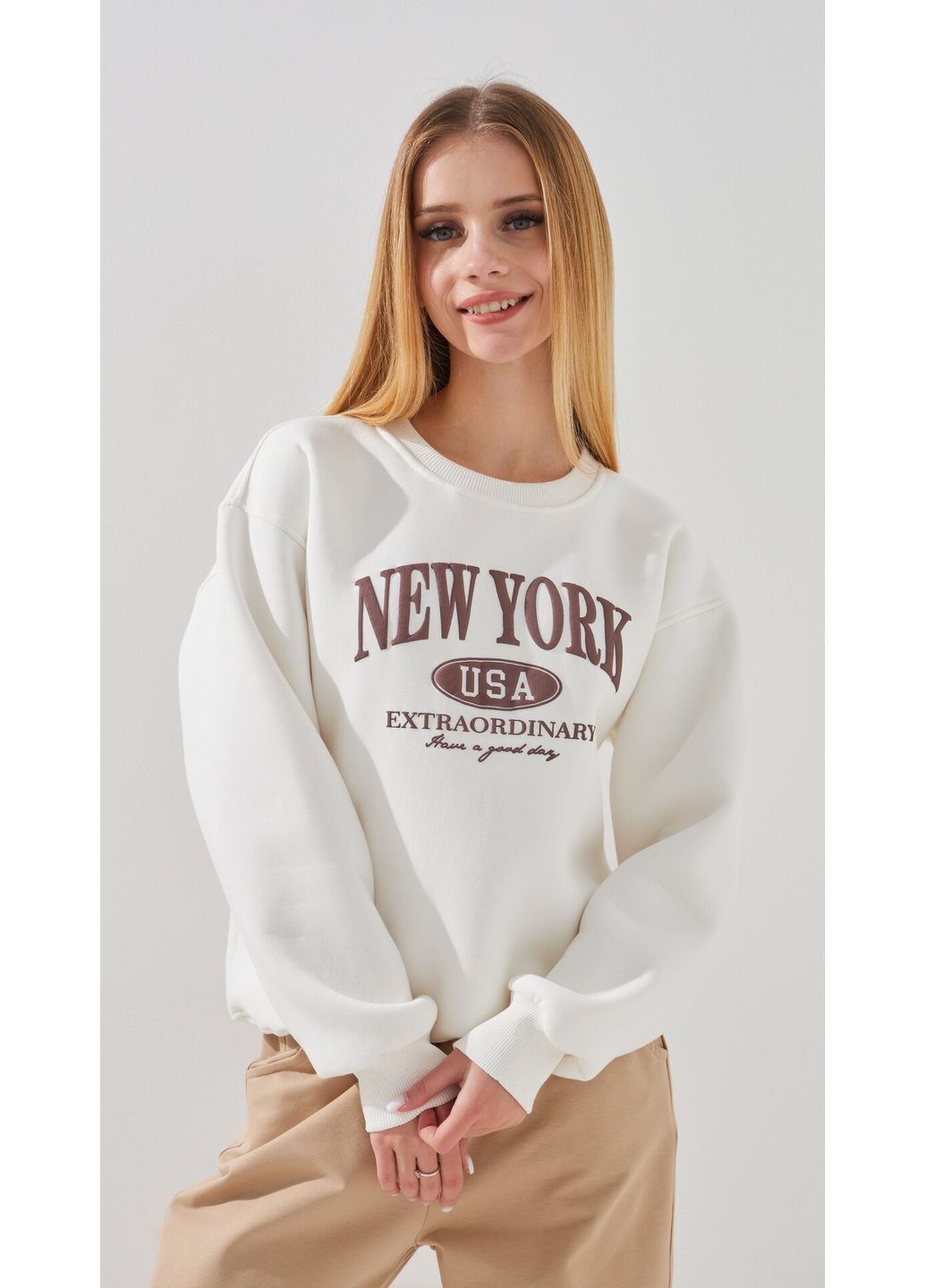 Aura Style світшот з принтом для дівчинки 1073 146 см shop (2000999331466) молочний повсякденний