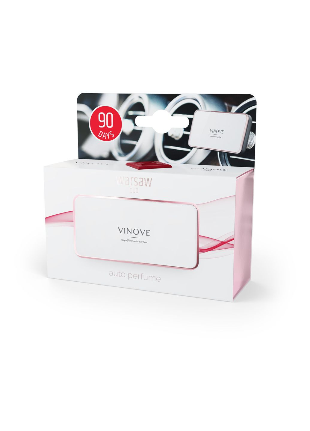 Аромат у машину, Автомобільний ароматизатор "Варшава", білий з рожевим золотом VINOVE (328606542)
