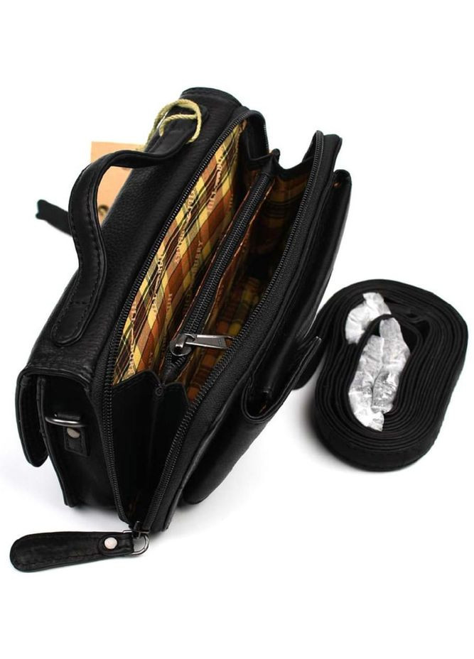 Сумка барсетка з ручкою чоловіча з натуральної шкіри маленька Hill&Burry Чорний 37672 HILL BURRY (353689869)