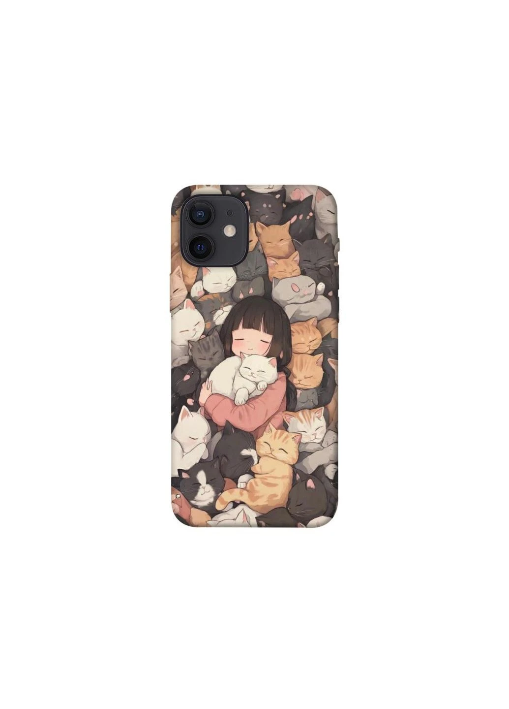 Чохол на Apple iPhone 12 (6.1") Girl with cats Frontalka (352228645)