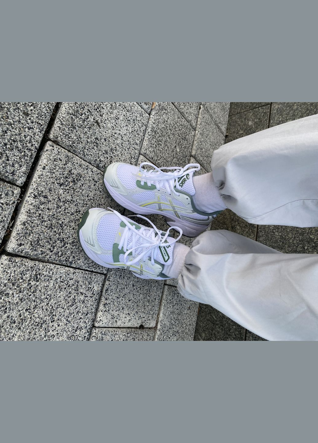 Кросівки жіночі Asics Gel-1130 white green | Асікс Гель-1130 білі зелені No Brand білі демісезони (316663510)