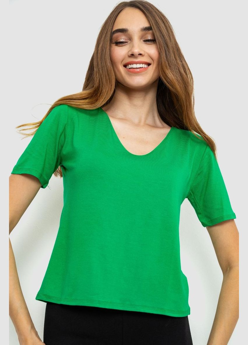 Зелена футболка жіноча однотонна Ager 186R309
