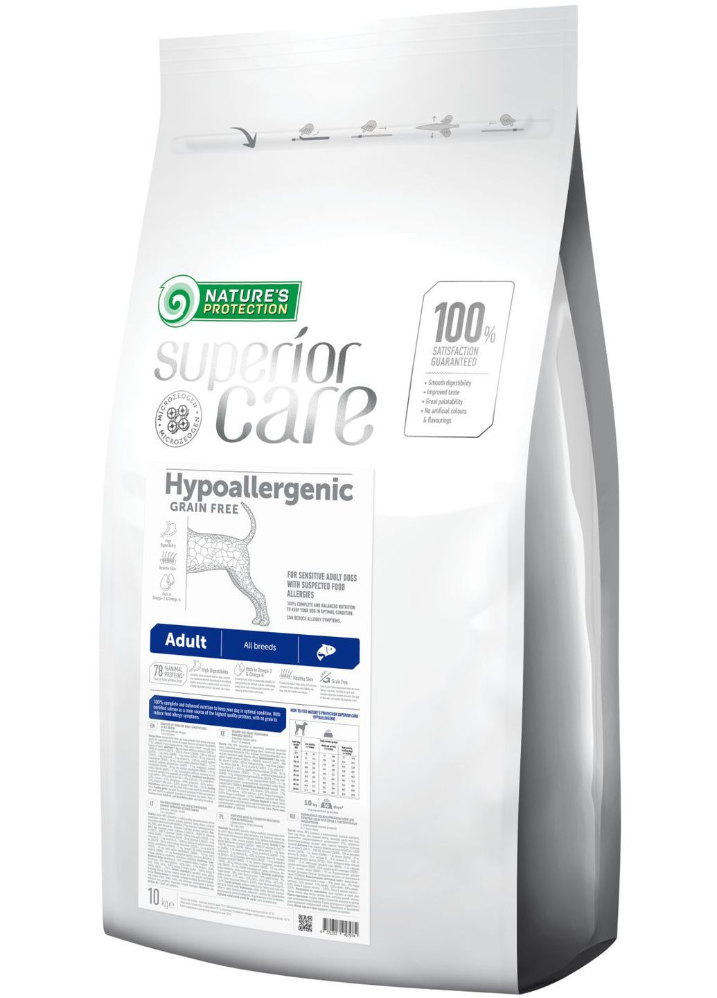 Сухий корм для собак Superior Care Hypoallergenic Grain Free Adult All Breeds 10 кг (4771317457974) Nature's Protection (316653147)