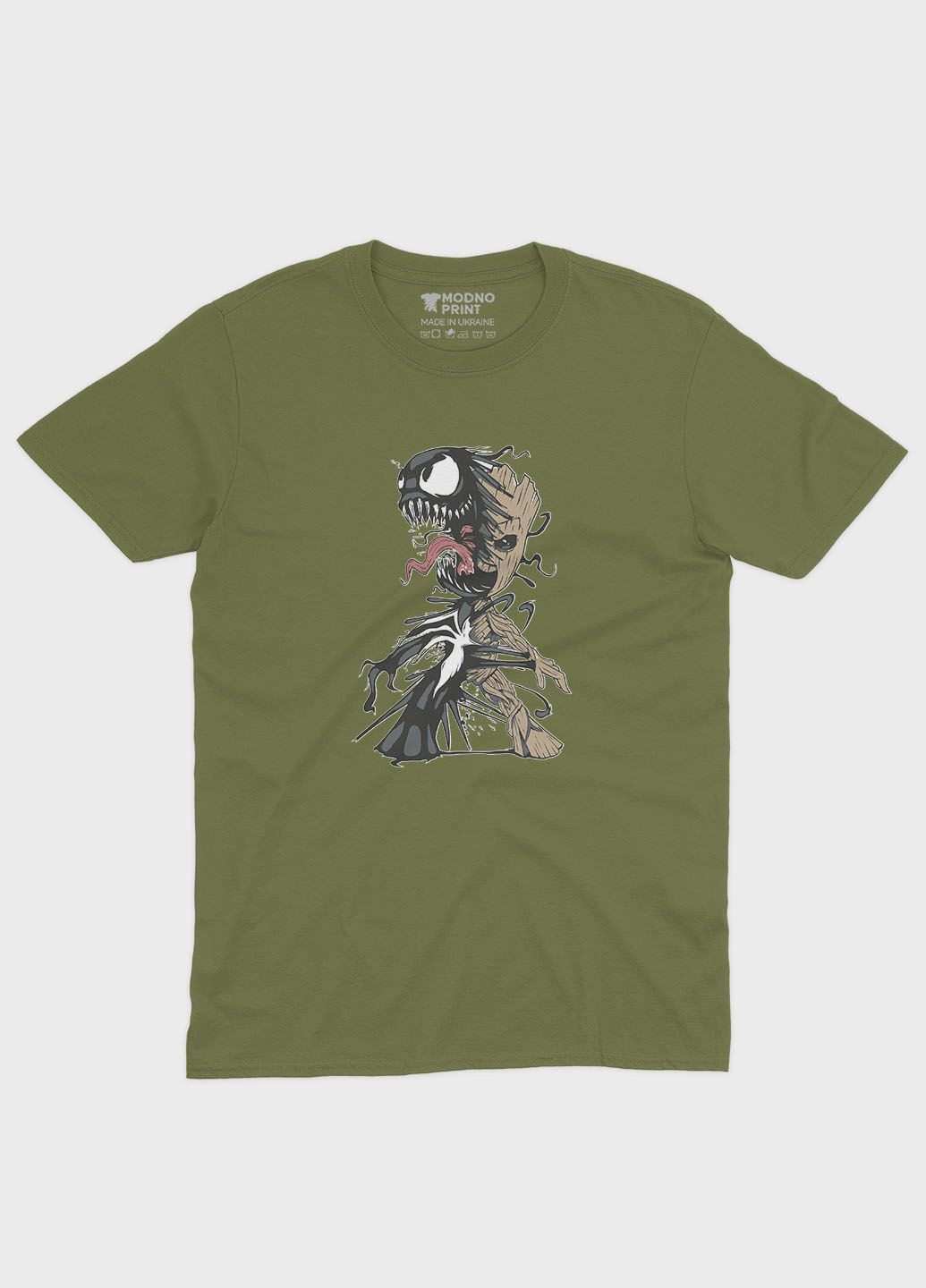 Хаки (оливковая) мужская футболка с принтом супервора - веном (ts001-1-hgr-006-013-024) Modno