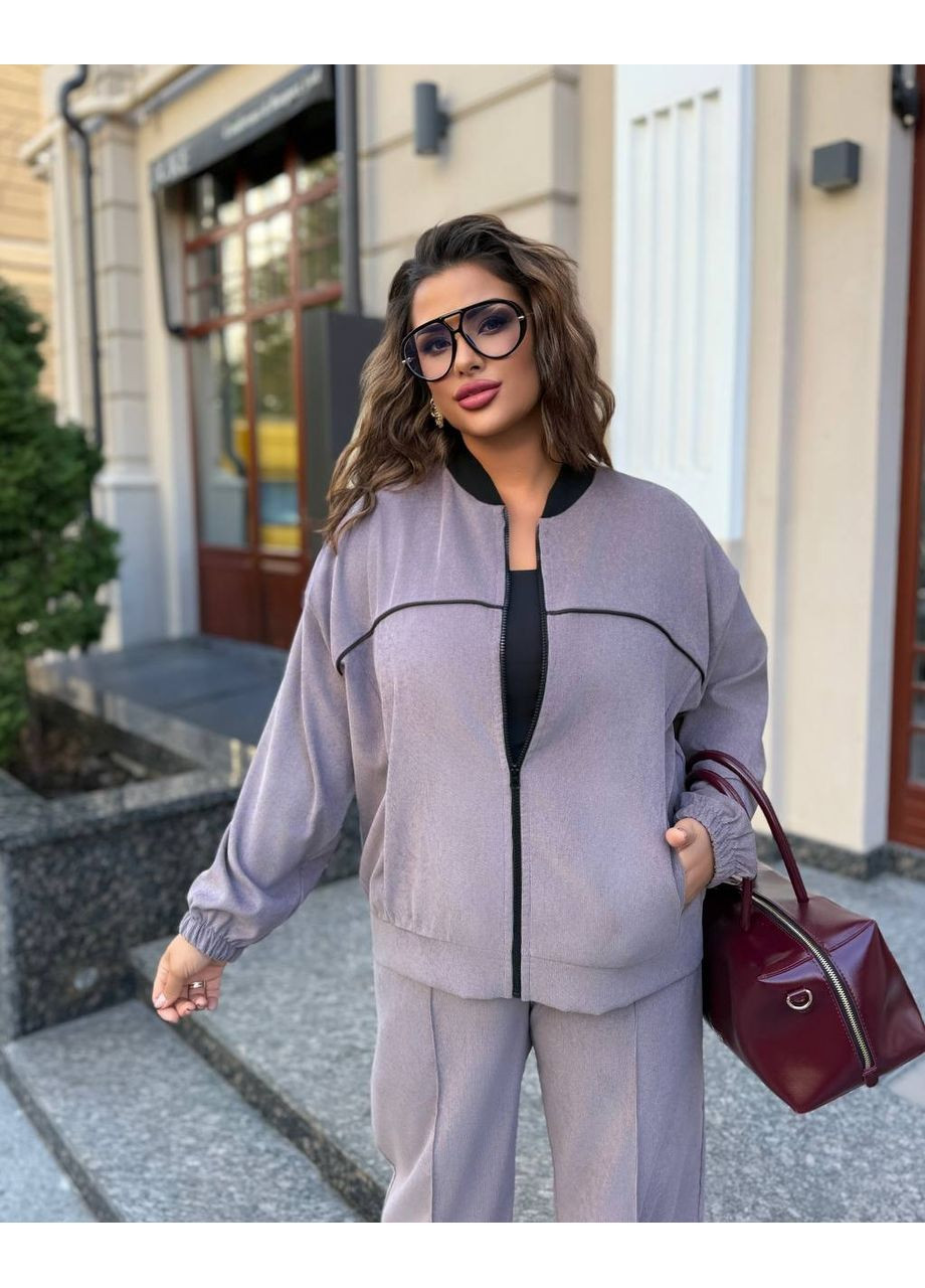 Стильный прогулочный костюм-двойка из микровельвета • брюки + кофта • трендовый силуэт • ЗАМЕРЫ В ОПИСАНИИ DK/DL Мода без кордонів (370549315)