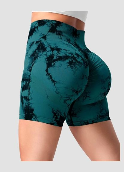 Велосипедки-шорты женские с пуш-ап TieDye 18680 M темно-зеленые Fashion (336873785)