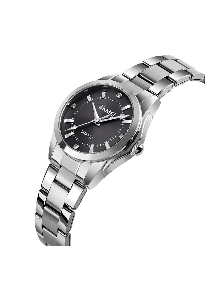 Годинник сріблястий з нержавіючої сталі для жінок кварцовий з круглим циферблатом стрілочний ProDobro (367266338)