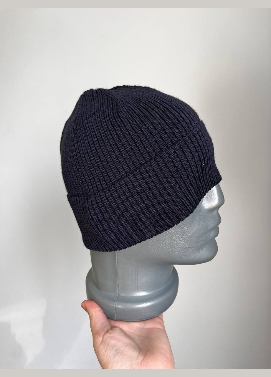 Мужская вязаная черная шапка базовая универсальная модель без подкладки Viking Ellan (319716718)