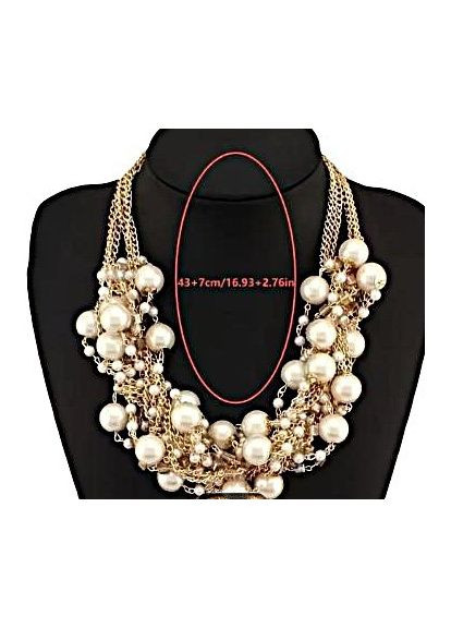 Колье из множества цепочек и бусин No Brand (347250650)