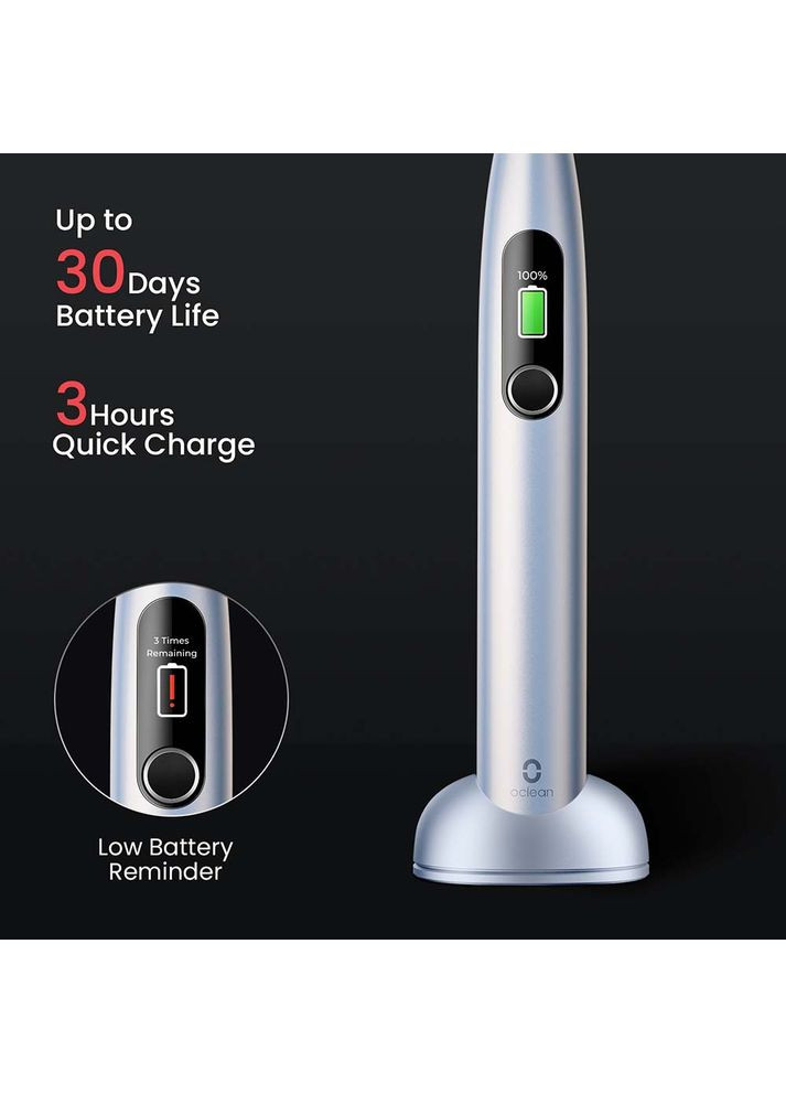 Електрична зубна щітка X Plus Pro Digital Silver (6970810556179) Oclean (370607830)