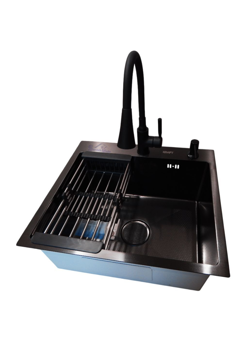 Комплект кухонної мийки Handmade PVD чорна HS54*48 (3.0/1.0 мм) декор Kraft (369720159)