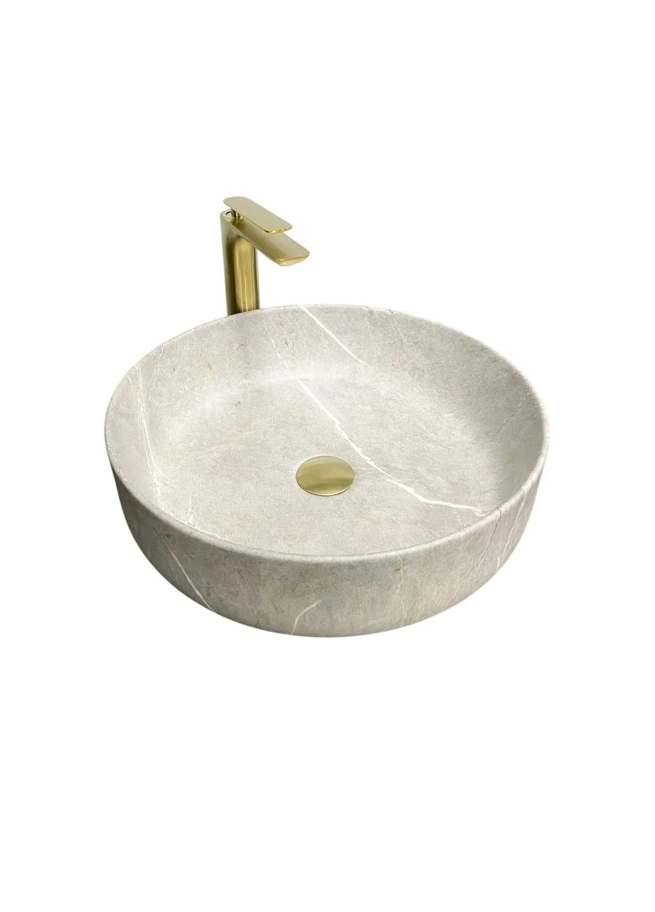 Раковина накладная Bari Grey Stone Matt 450 мм круглая Серый (RM--013602) VBI (373998004)