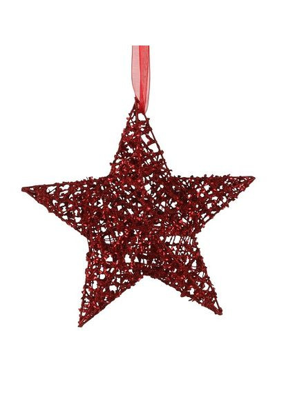 Декоративна прикраса Зірка червона 20 см House of Seasons для дому інтер'єрний декор іграшка ProDobro (367265555)