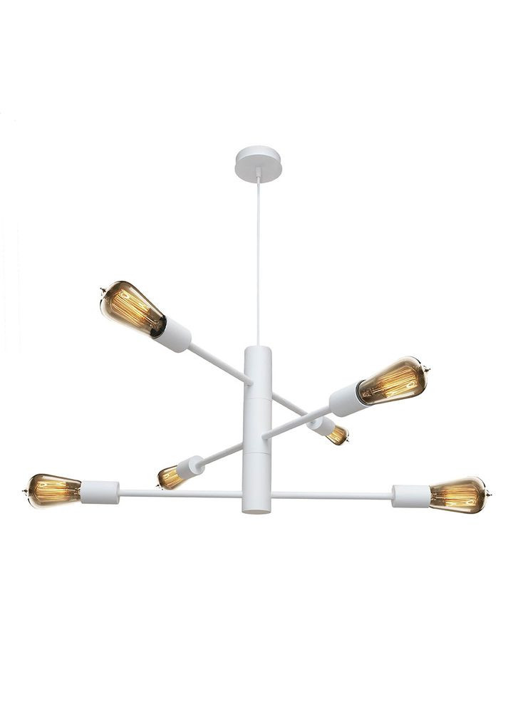 Люстра підвісна Asket на шість плафонів Е27 NL 6120-6 WH біла MSK Electric (325882614)
