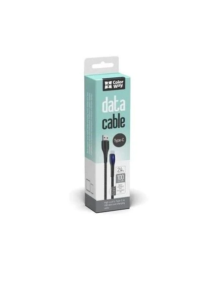 Кабель USB AM - Type-C, 1 м, Black, 2.4A (CW-CBUC034-BK) CW-CBUC034-BK Colorway (395343935)