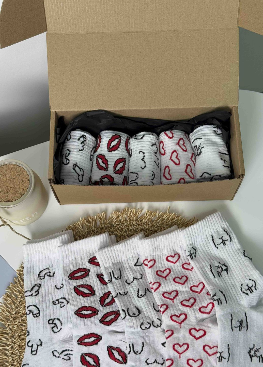 Белые хлопковые носки коллекции "сердце" VIDCHUY сердечки (316157486)