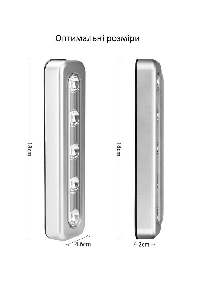 Світлодіодний настінний ліхтарик на батарейках білий (OK0036_1) No Brand (315885377)