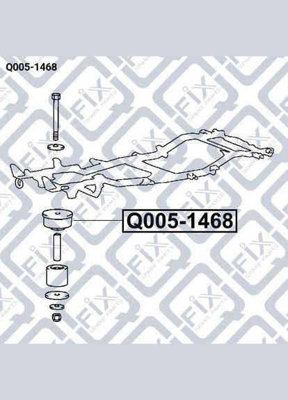 Подушка подрамника Q005-1468 Митсубиси Паджеро I, II 1982-2000 OEM MB275630 Q-FIX (345738177)