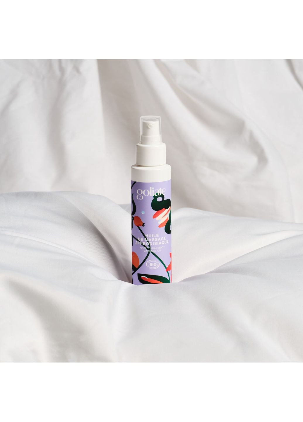 Масажна олія Huile De Massage Aphrodisiaque 100 мл, органічна, зігрівальний ефект Goliate (369609716)