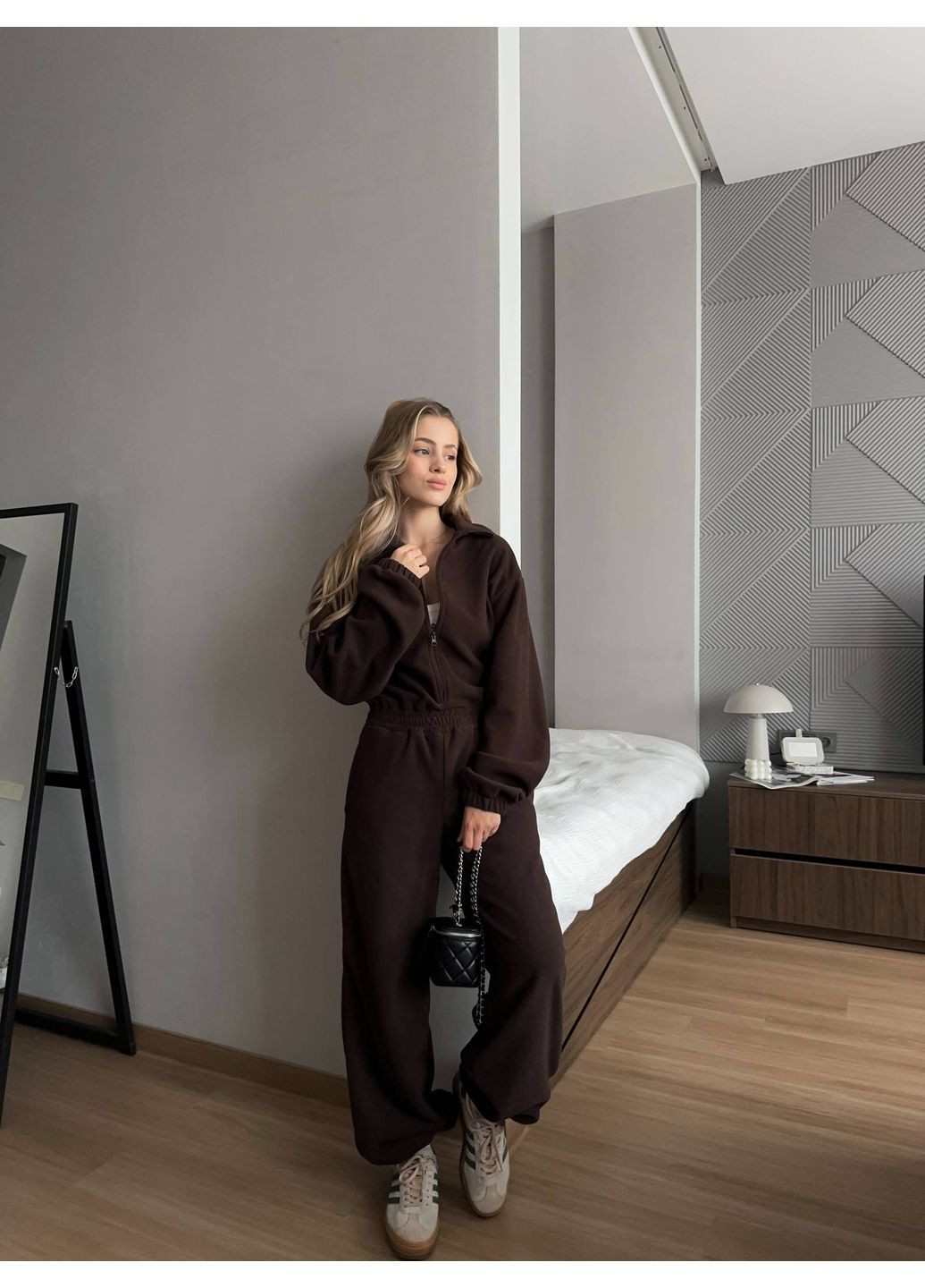 Женский комбинезон полар-флис No Brand Р4960-9147 комбинезон-брюки коричневый флис