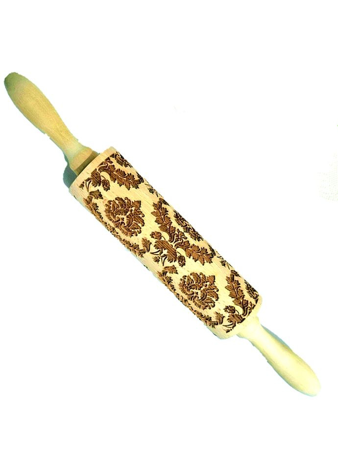 Деревянная заноза с резным рельефным рисунком для раскатывания теста. Узор №17 Снежинки No Brand 5581 (324833842)