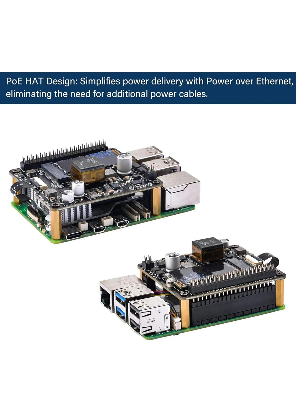 Плата GeeekPi P31 M.2 NVME M-Key PoE+ HAT с активным кулером для Raspberry Pi 5 No Brand (382521381)