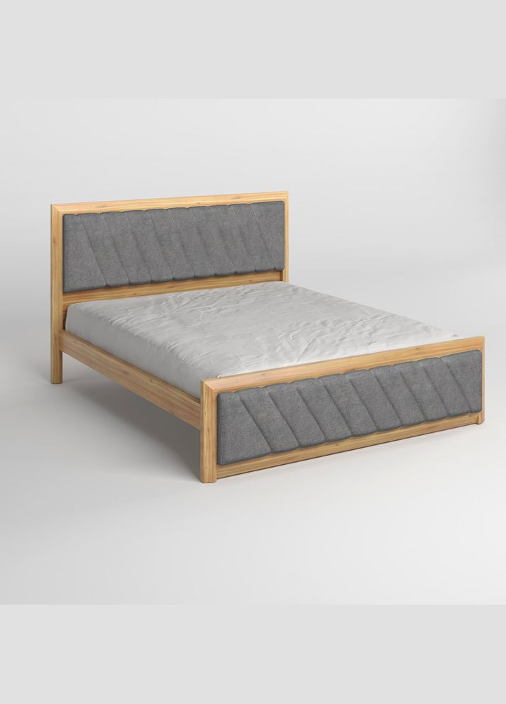 Односпальная деревянная кровать Барселона Б6/Аляска 93 (Серый) 90х190 см (MBG-14366) Mebigrand (366086488)