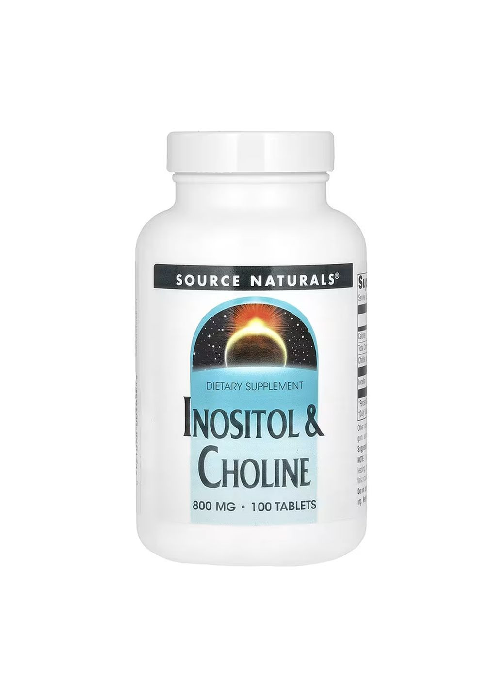 Інозитол та холін 800 мг 100 таблеток для нервової системи та мозку когнітивні функції вітамінізація Source Naturals (368978164)