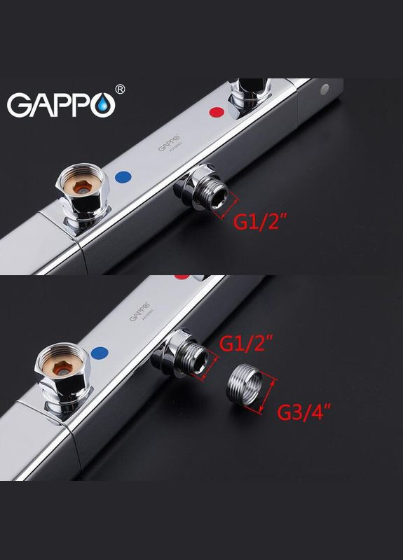 Смеситель для душа G2091 термостат, хром GAPPO (275335422)
