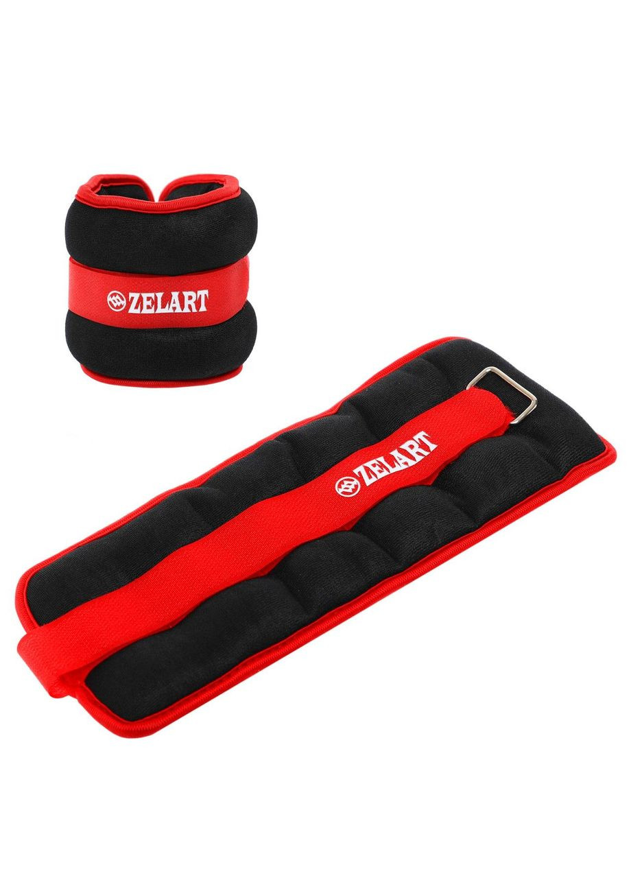 Обтяжувачі-манжети для рук та ног Pro (2 x 1кг) (нейлон, металеві кульки, червоний) (FI-2502-2_Червоний) Zelart (361433806)