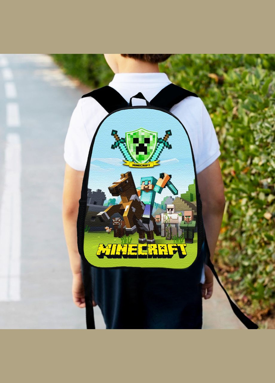 Рюкзак детский майнкрафт "Minecraft" 34х27см, городской ранец для мальчика с принтом No Brand (306438590)