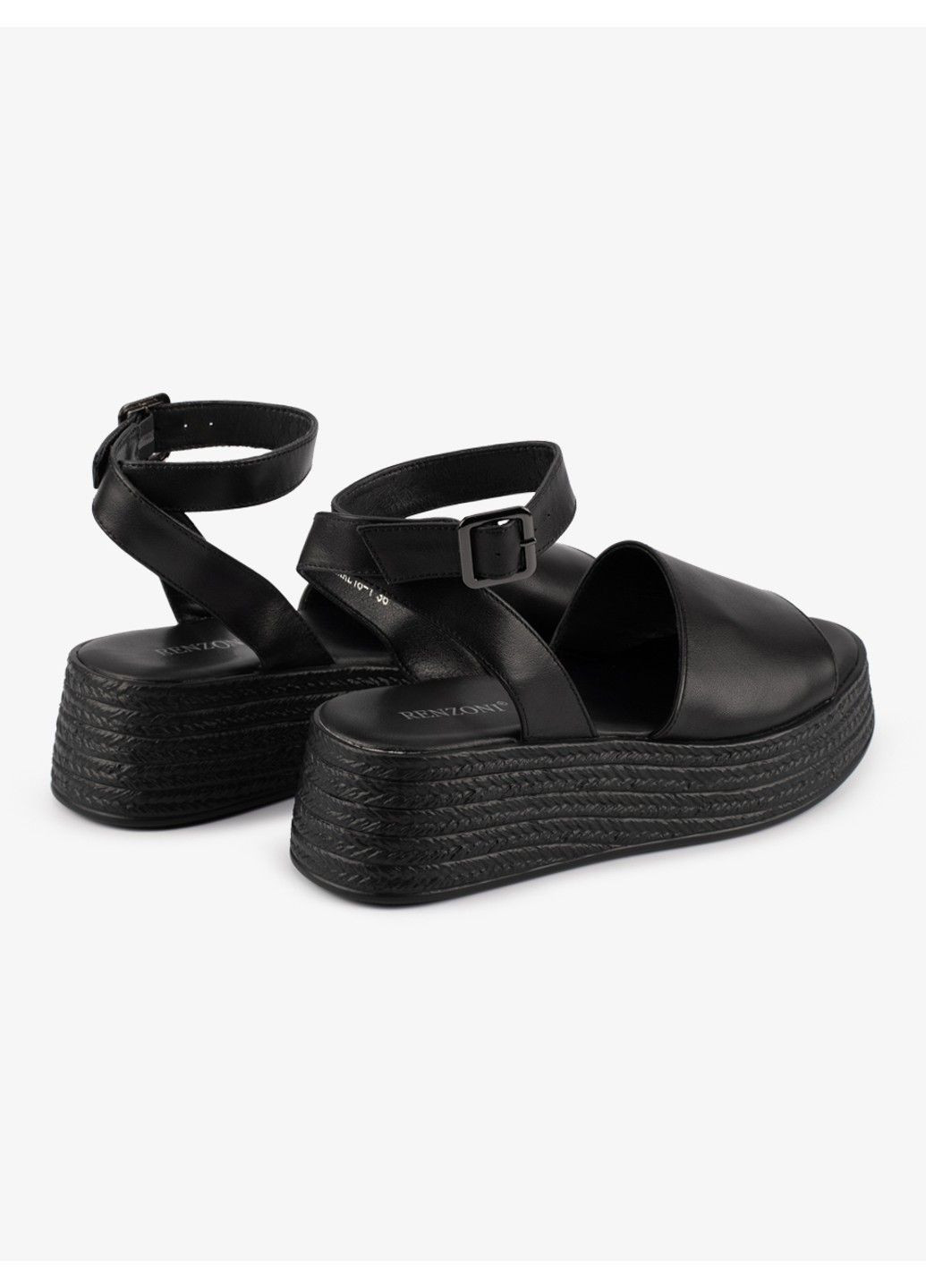 Черные женские босоножки 1101090 Renzoni с ремешком
