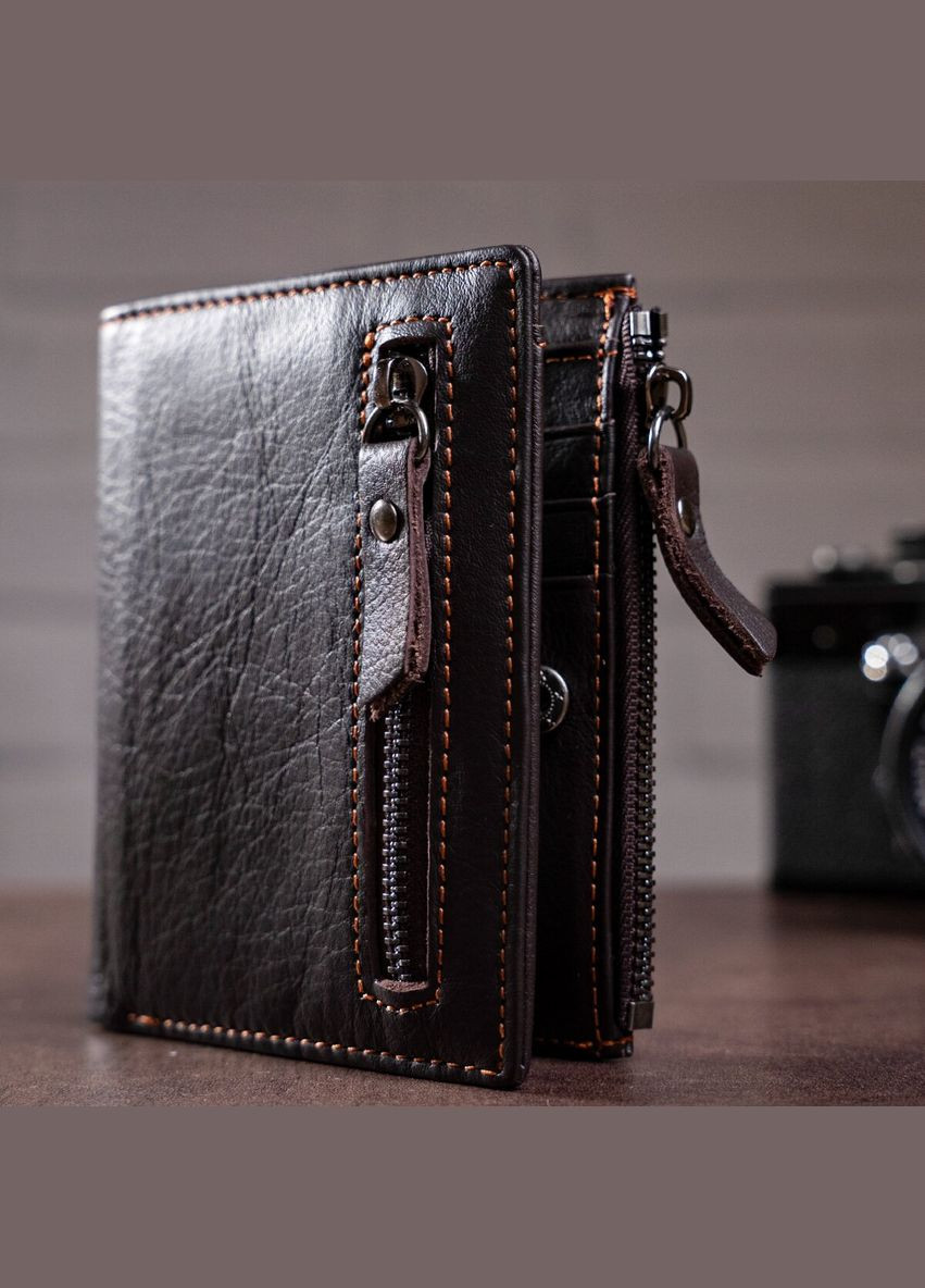 Кошелек мужской кожаный 14687 Коричневый Vintage (306882056)