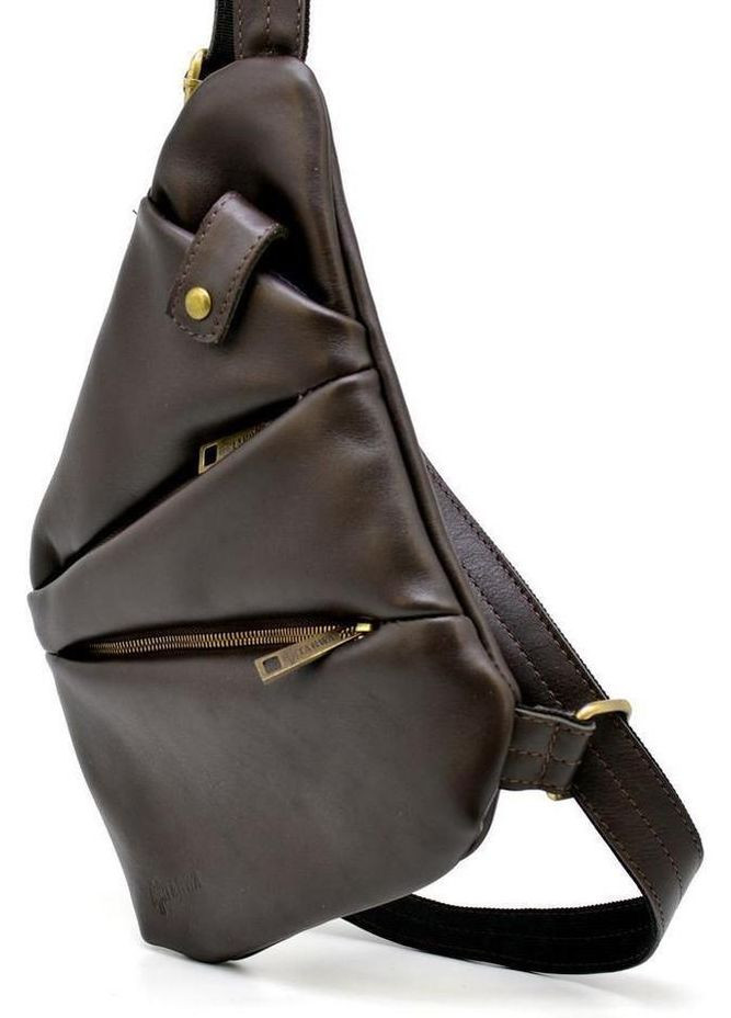 Сумка слинг через плечо мужская из натуральной кожи для телефона и для документов маленькая Коричневый 38803 TARWA (351403646)