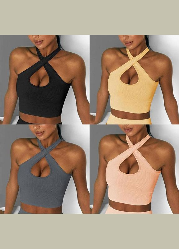 Комплект для фітнесу (спортивний костюм) топ та велосипедки Рубчик 9636 M молочний Fashion (336547435)