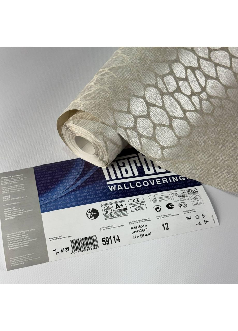 Шпалери вінілові на флізеліновій основі 59114 (0.53), рулон 10 м MARBURG (371775966)